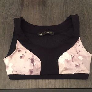 Live the process floral sports bra crop top